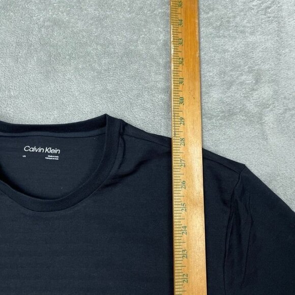 Calvin Klein Mens Black Cotton T-Shirt Size L Crew Neck a0680 - Picture 3 of 7